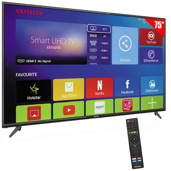 Smart TV LED 75" Aiwa AW75B4K 4K Ultra HD HDMI / USB / Puerto Ethernet con Conversor Digital
